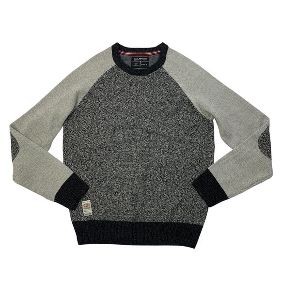 Projek Raw Sweater Mens M Medium Grey Black Acrylic Wool Blend Raglan Pullover - Picture 1 of 11